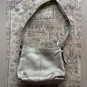 Coach Silver Leather Shoulder Bag